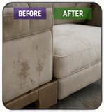 Upholstery before and after cleaning