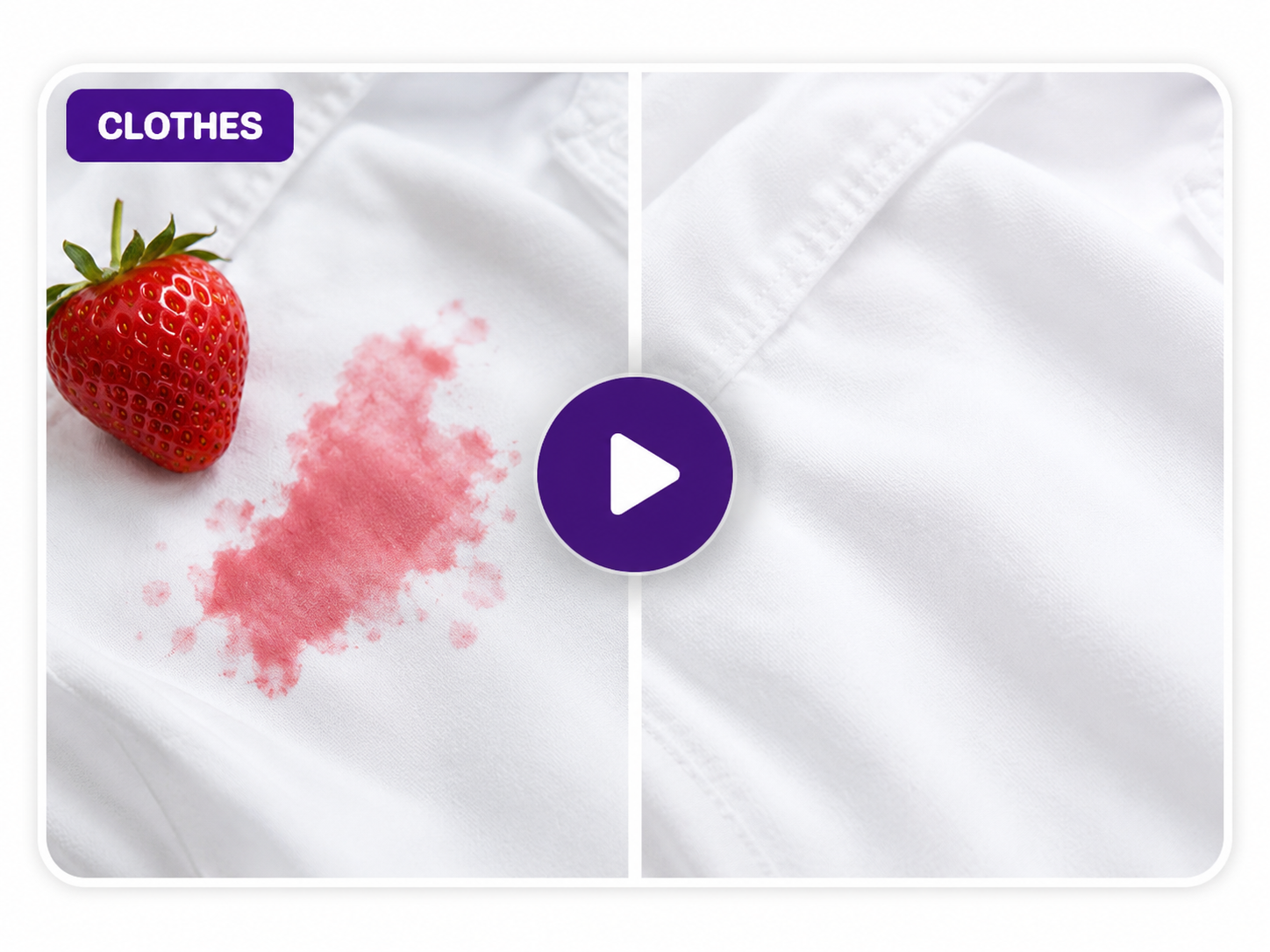 Stain removal from clothing demonstration