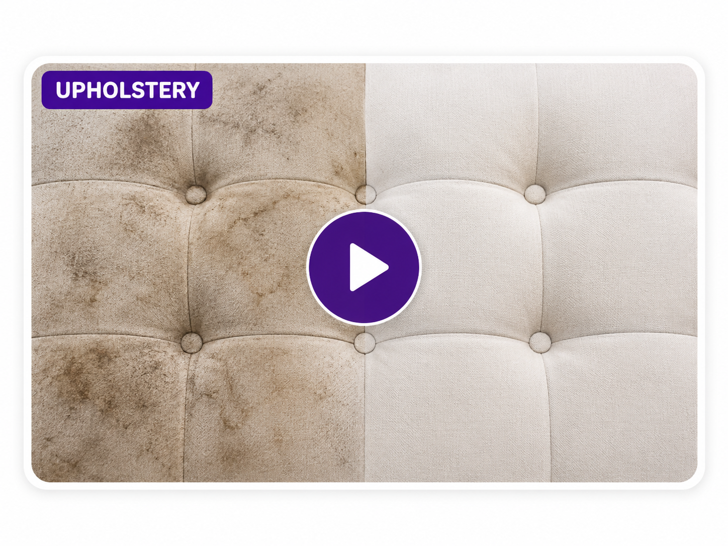 Upholstery cleaning demonstration